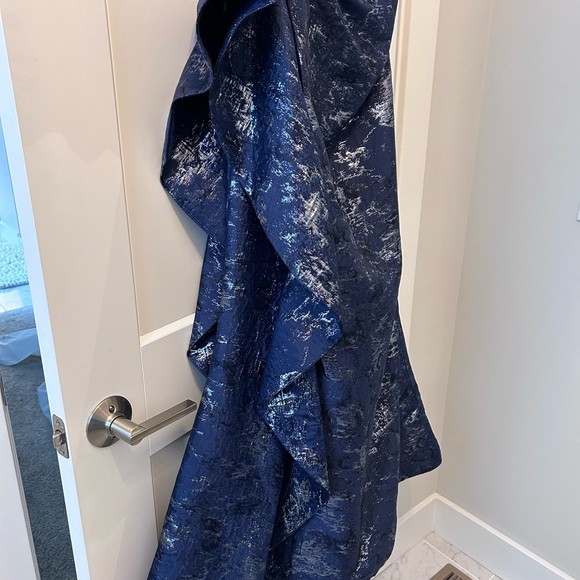 Mother of Bride or Groom dress-navy with silver metallic threading - Picture 7 of 11